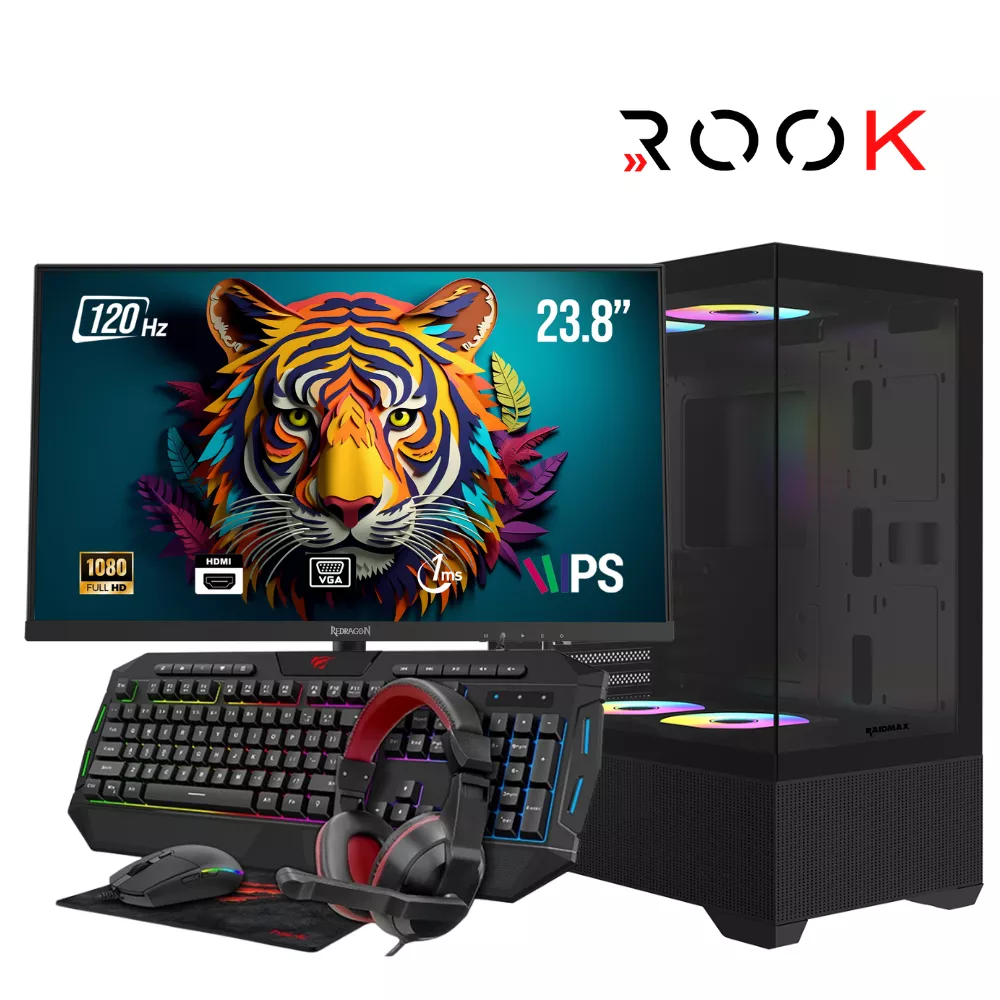 Full Setup Gamer ROOK FS02 I5-12400F|RX6500XT|16GB|512GB|VAGA II
